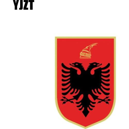 YJZT 6CM*9CM Car Styling Albania Flag Coat Of Arms PVC Decal Car Sticker 6-1091