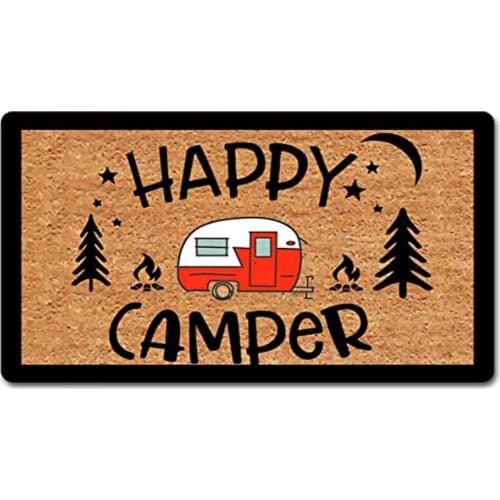 Funny Welcome Mats for Front Door Camper Life Doormat Front Door Mats Non-Slip Hello Mat with Funny Quote Flannel Door Ma