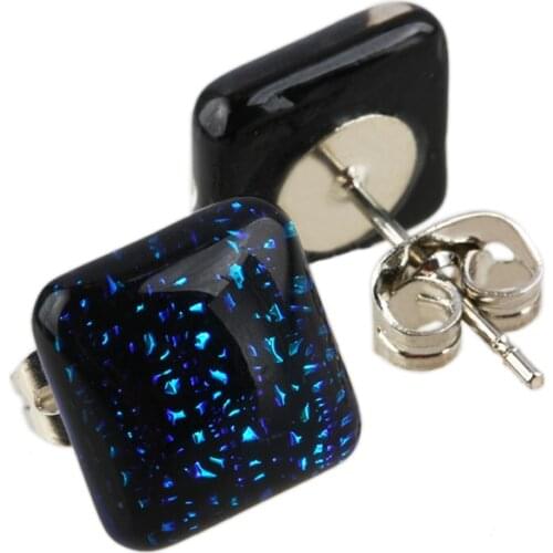 Luxury Female Earrings Color Amber Square Stud Earrings For Women Jewelry Fashion Gift