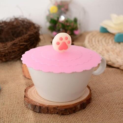 1pc Hot Stylish Silicone Leakproof Coffee Mug Suction Lid Cap Airtight Sealed Cup Cover Cute Household items Hot Sale Portable