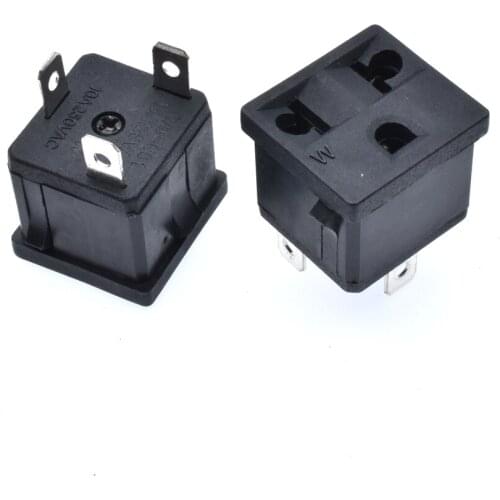 10pcs/lot EU US AC 250V/125V 10A/15A 3 Pins Panel Mounted Power Socket WD-601