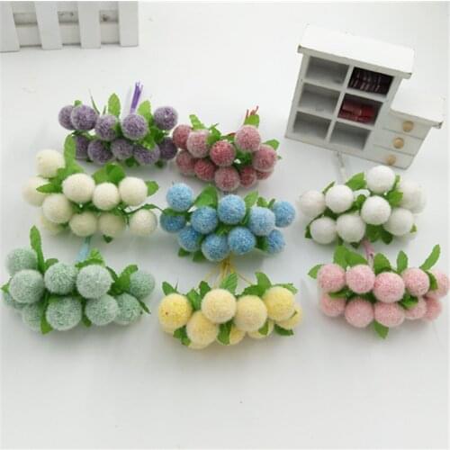 New 10pcs/bunch Simulation Foam ball flower Artificial Flower DIY Flower Ball Headdress Wedding Decoration romantic Foam flower