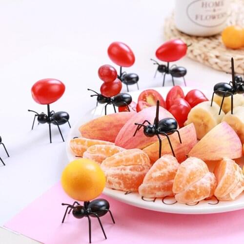 12 pcs/set Ant Fruit Forks Toothpick Bento Sign Party Cake Snack Fork Fruit Pick Reusable Kawaii Tableware Multiple party 2021