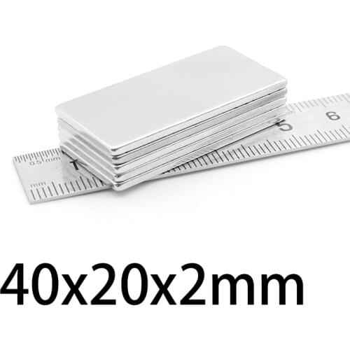 5-50PCS 40x20x2mm Block Rare Earth Magnets 40mmx20mmx2mm Long Rectangular Magnet 40*20*2mm Permanent Neodymium Magnet 40*20*2