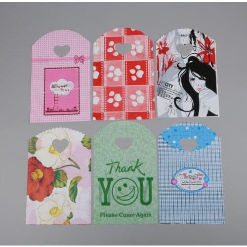 20-50pcs Cute Multi Style Heart Striped Round point Packaging Bags Wedding Cookie Candy Plastic Bag