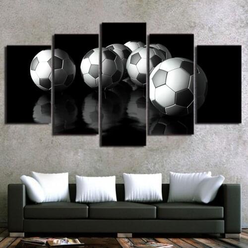 No Framed Canvas 5Pcs Soccer Football Wall Decorative Posters Picture Paintings Home Decor Accessories Living Room Decoration