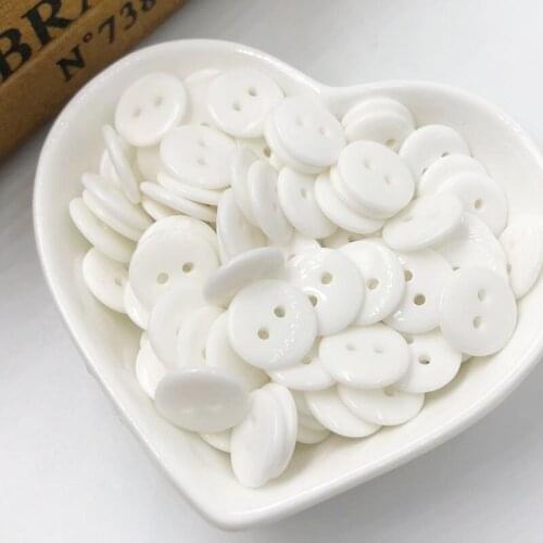 50/100 pcs White New 18mm 2 holes Plastic Button/Sewing lots Mix-Free Shipping PT272