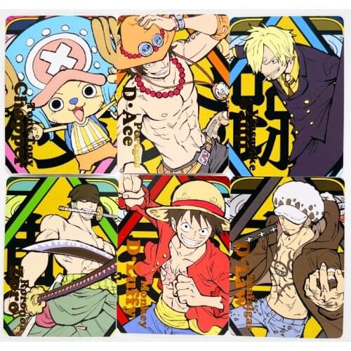 6pcs/set ONE PIECE Monkey D. Luffy Roronoa Zoro Sanji Chopper Toys Hobbies Hobby Collectibles Game Collection Anime Cards