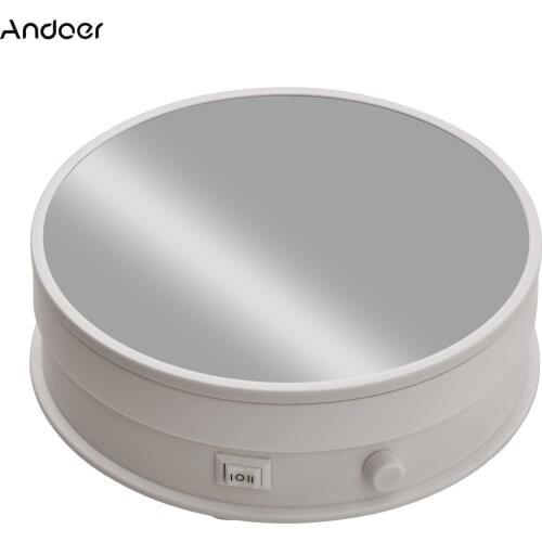 Andoer 6inch Mirror Display Turntable Stand Motorized 360 Rotating 17-30S/R Stepless Adjustable Speed 4KG Payload for Displaying