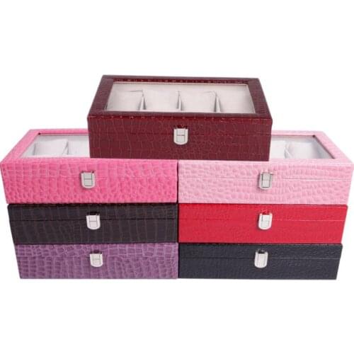 8 Grid Velvet With Glass Jewelry Packaging Boxes For Ring Earrings Colar Jewelry Organizer Storage Joyeros Organizador de joyas