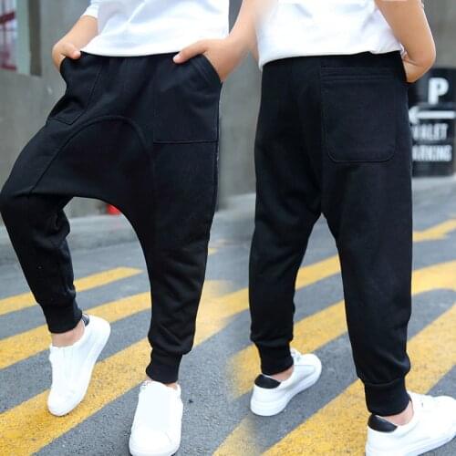 Boy Trousers Children Harem Pants Kids Autumn Winter Clothes for Baby Boys Pants black solid warm cotton size 90~150 toddlers