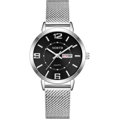 Luxury Brand Women New Watches NORTH Fashion Casual Simple Stainless Steel Quartz Watch Lady Business Watches Relogio Feminino