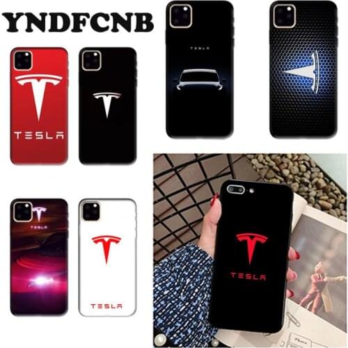 YNDFCNB car tesla Black Cell Phone Case for iPhone 8 7 6 6S Plus X XS MAX 5 5S SE XR 11 11pro promax