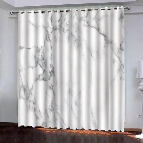 3D Digital Print Abstract white marble landscape marble pattern Blackout Curtain For Living Room Bedroom Home Decor