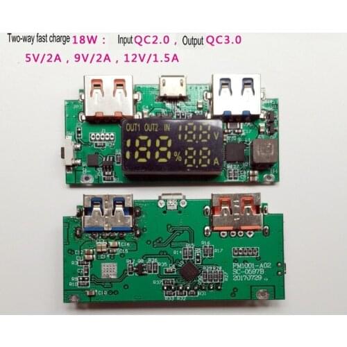 Digital Display QC3.0 Fast Charge Polymer Charging Treasure Nesting Mobile Power Diy Kit Real-time Current Voltmeter