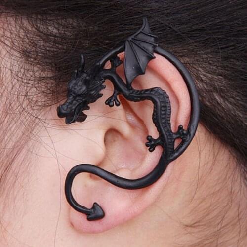 European and American punk pop domineering personality gothic dragon ear cuff vintage punk earrings for women men 3 colors E037