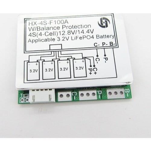 4S 12.8V 100A Balance LiFePo4 LiFe lithium iron phosphate Battery Protection Board Cell PCB BMS 3.2V X 4 12V batteries