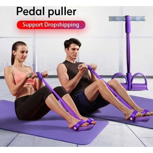 Hot Pedal Exerciser+8 Word Chest Expander Rope Workout Muscle Fitness Rubber Elastic Band Sports Exercise Gym Equipment