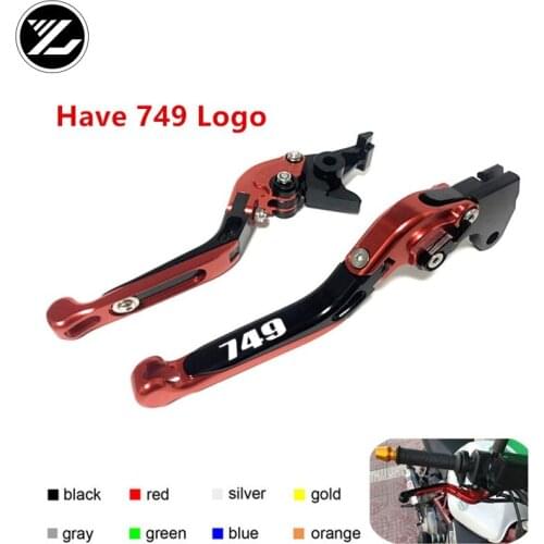 Have 749 Logo For DUCATI 749 S R 749S 749R 2003-2006 Motorcycle Adjustable Folding Extendable Motor Clutch Brake Levers