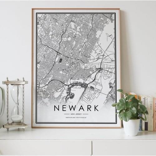 NEWARK city map Nordic Living Room Decoration Canvas Poster Modern Home Decor Art Print Painting