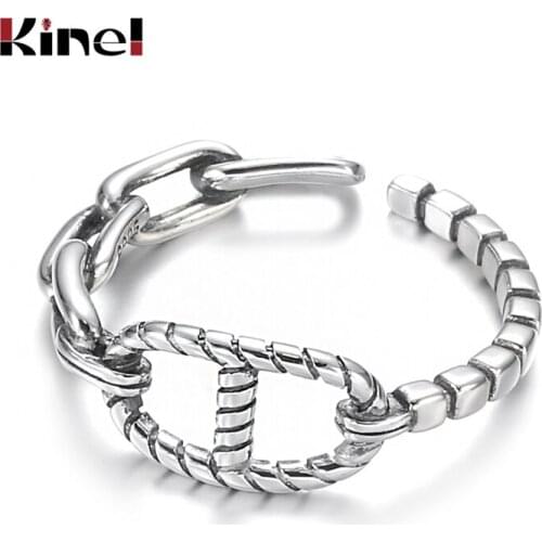Kinel 925 Sterling Silver Ring Jewelry Hot Sale Personality Twine Open Ring Korea Style Fashion Popular Simple Bijoux Femme