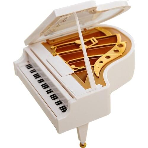 Classic Mini Piano Music Box White Musical Toys Music Box For Couple Valentines Birthday Xmas Gifts Currency Save Tirelire