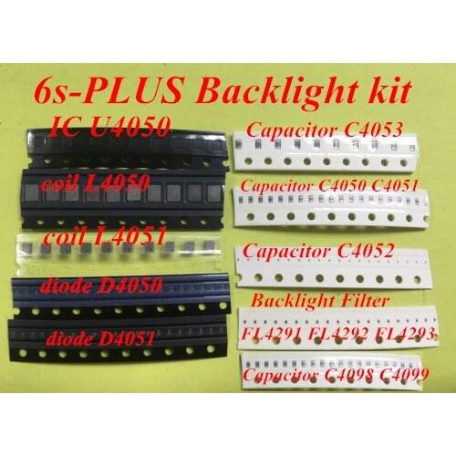1set(12pcs)for iphone 6s plus backlight fix kit ic U4050+Coil L4050 L4051+Diode D4050 D4051+Capacitor C4053 C4052 C4098+Filter