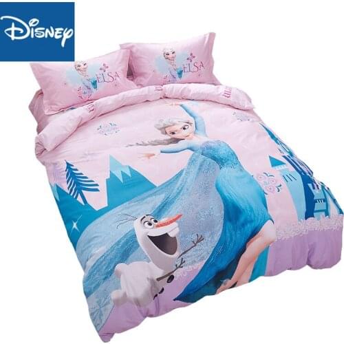 Twin size princess bedding set cotton for kids bedroom decor queen size quilt covers single bedspread fitted sheet 3-5pcs frozen