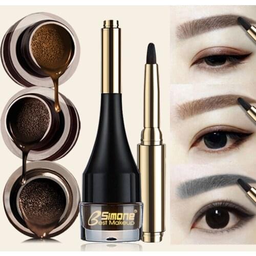 1pc Eyebrow Cream Enhancers Long-lasting Waterproof Air-cushion Dye Eye Brows Gel Brown Tinted Liquid Eyebrows Tint Makeup