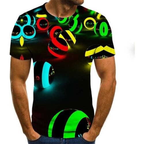 Summer fashion mens hip-hop T-shirt 3D T-shirt mens t-shirt summer anime T-shirt short sleeve O-neck top