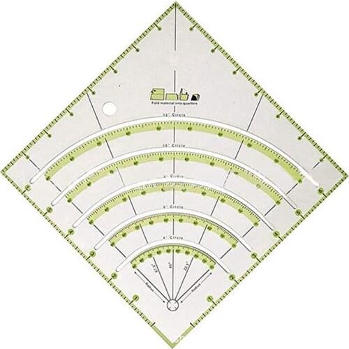 Hot Quilting Ruler, Arcs Fan Quilt Cutter Ruler Quilting Ruler Acrylic Quilters Ruler with Double Colored Lines