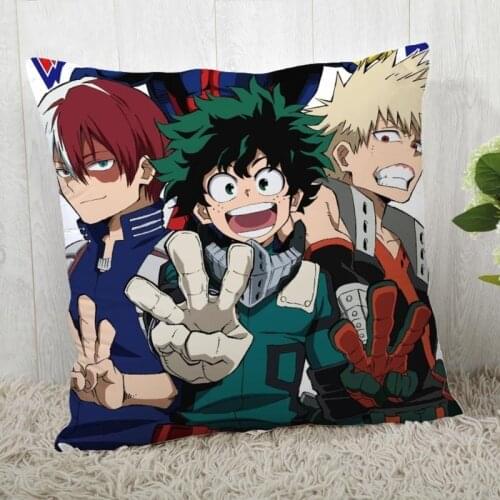 My Hero Academy Cushion Cover Plush Toy Midoriya Izuku Pillow Case Cartoon Pillow Case Sofa Car Household Plush Cover 45x45cm