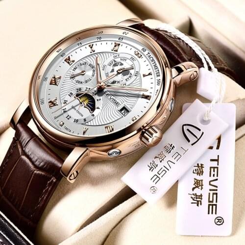 TEVISE New 2021 Men Watch Classic Business Men Mechanical Watches Carnival Waterproof Sport Tourbillon Watches Relogio Masculino