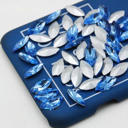 New Hot Light Blue Color Marquise Horse Eye Shape Glass Crystal Point Back Fancy Stones Rhinestones For Jewerly Making