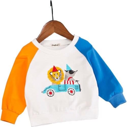 Boy and girl autumn new sweater Childrens cartoon fashion pullover Childrens cotton crew neck sweater Childrens sweater