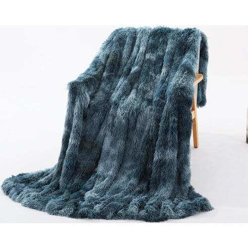 Plush Super Soft Blanket Winter Faux Fur Throw Blanket Tie-dye Decoration Blanket Fluffy Blanket for Bed Couch Living Room
