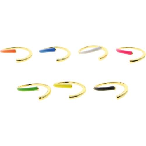 Rainbow Colorful Women Jewelry 2021 Hot Selling Fashion Candy Neon Enamel Open Adjust Finger Stacking Stack Ring For Women Girls