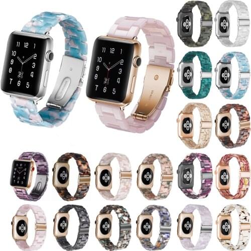 Watch Band for Apple Watch 44mm 42mm 40mm 38mm Wristband Resin Watch Strap for iWatch Series 4 3 2 1 Bracelet Replacement Belt