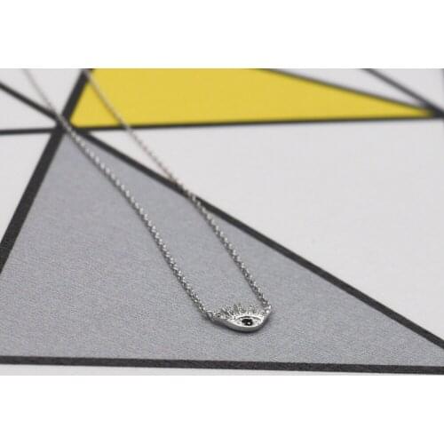 Seanlov Fashion Little Eye Pendant Necklace for Women Fine Silver Jewelry Gift Luxury Wedding Engagement Necklace