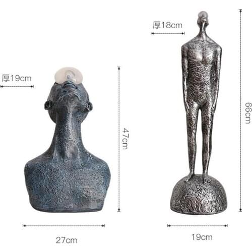 Nordic Light Luxury Abstract Figure Sculpture Modern Character Statue Resin Ornaments Hotel Porch Home Decoration