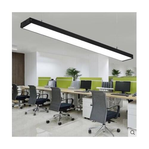 LED office chandelier gym long hanging wire lamp office lighting studio aluminum square lamps