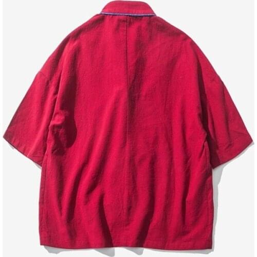 Traditional chinese clothing for men male Chinese mandarin collar shirt blouse wushu kung fu outfit China shirt tops TA357