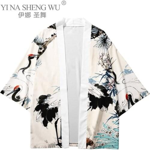 Japanese Traditional Kimono Robe Women Japan Style Loose Kimonos Cardigan Men Kimono Fashion Cosplay Unisex Cardigan Shirt Coat