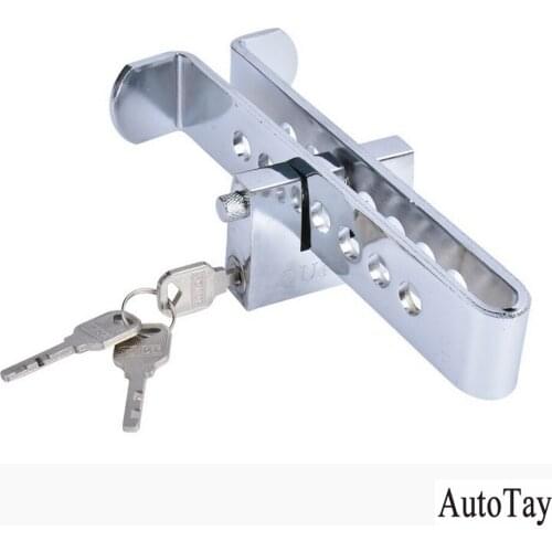 Universal Car Clutch Lock Auto 8 Holes Brake Pedal Lock Throttle Accelerator Security Steel Stainless Anti-Theft Tool Pedal Lock