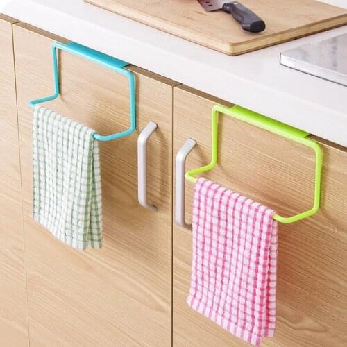 Towel Rack Hanging Holder Organizer Bathroom Kitchen Cabinet Cupboard Hanger Towel Sponge Holder Storage Rack for Bathroom