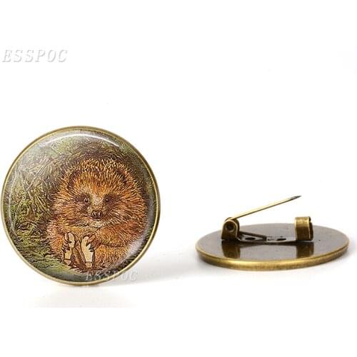 Vintage Hedgehog Brooch Special Animal Pins Vintage Jewelry Brooches Bronze Antique Plated Collar Pin for Women Gift