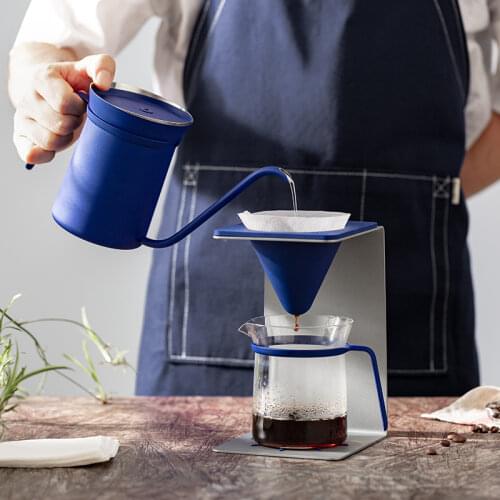 High quality minimalist v60 Coffee pot hand brewing pots coffee maker set gift box pour over coffee kettle pot dripper stand cup