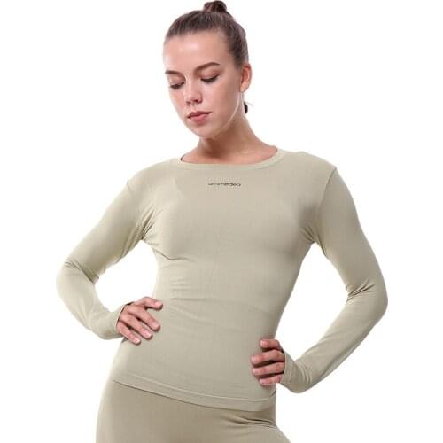 Women Athletic Sport Shirts Slim Fit Long Sleeved Fitness Coat Yoga Crop Tops With Thumb Holes Gym Jacket Workout Sweatshirts