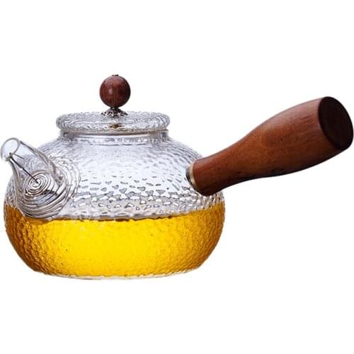 300 | 500ml Regimen Steaming kettle Heating Borosilicate Glass Teapot with Handle Herbal Flower Tea pot Kettle orange Puerh pot