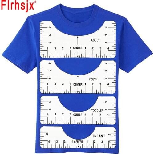 4pcs Tshirt Ruler Guide for Guiding T-Shirt PVC Alignment-T-Shirt Tool Set DIY Drawing Template Craft Tool Drafting Accessories
